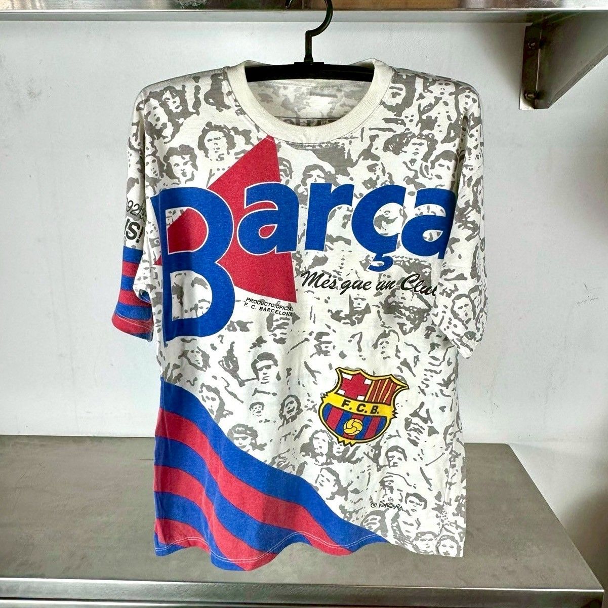 ​Vintage 1992 FC Barcelona Campio D&#39; Europa AOP Soccer T-shirt