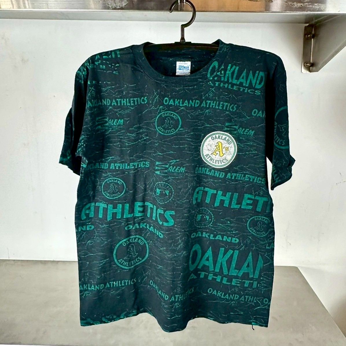 ​​Vintage 90s Oakland Athletics Baseball AOP MLB T-shirt