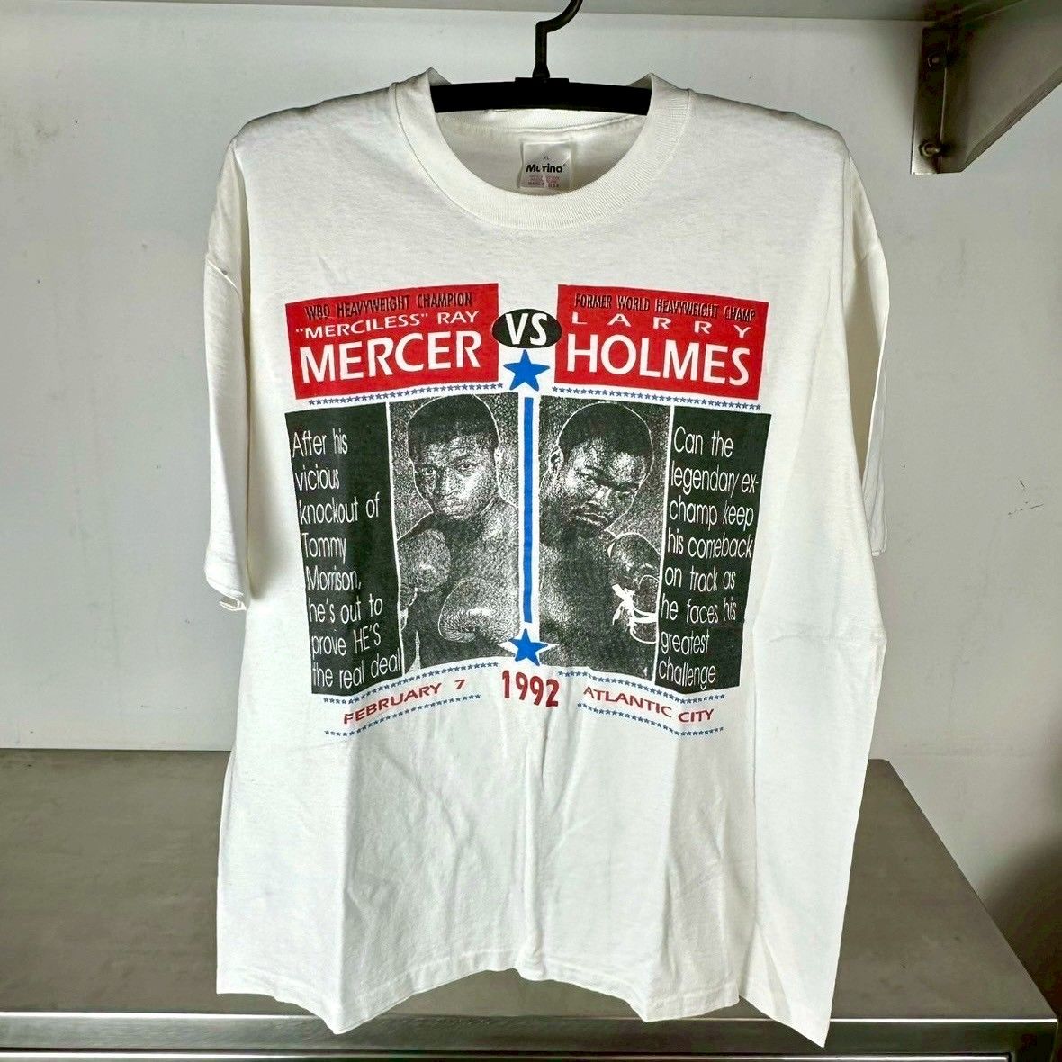 ​​​​​​​Vintage 1992 Ray Mercer VS Larry Holmes Boxing T-shirt