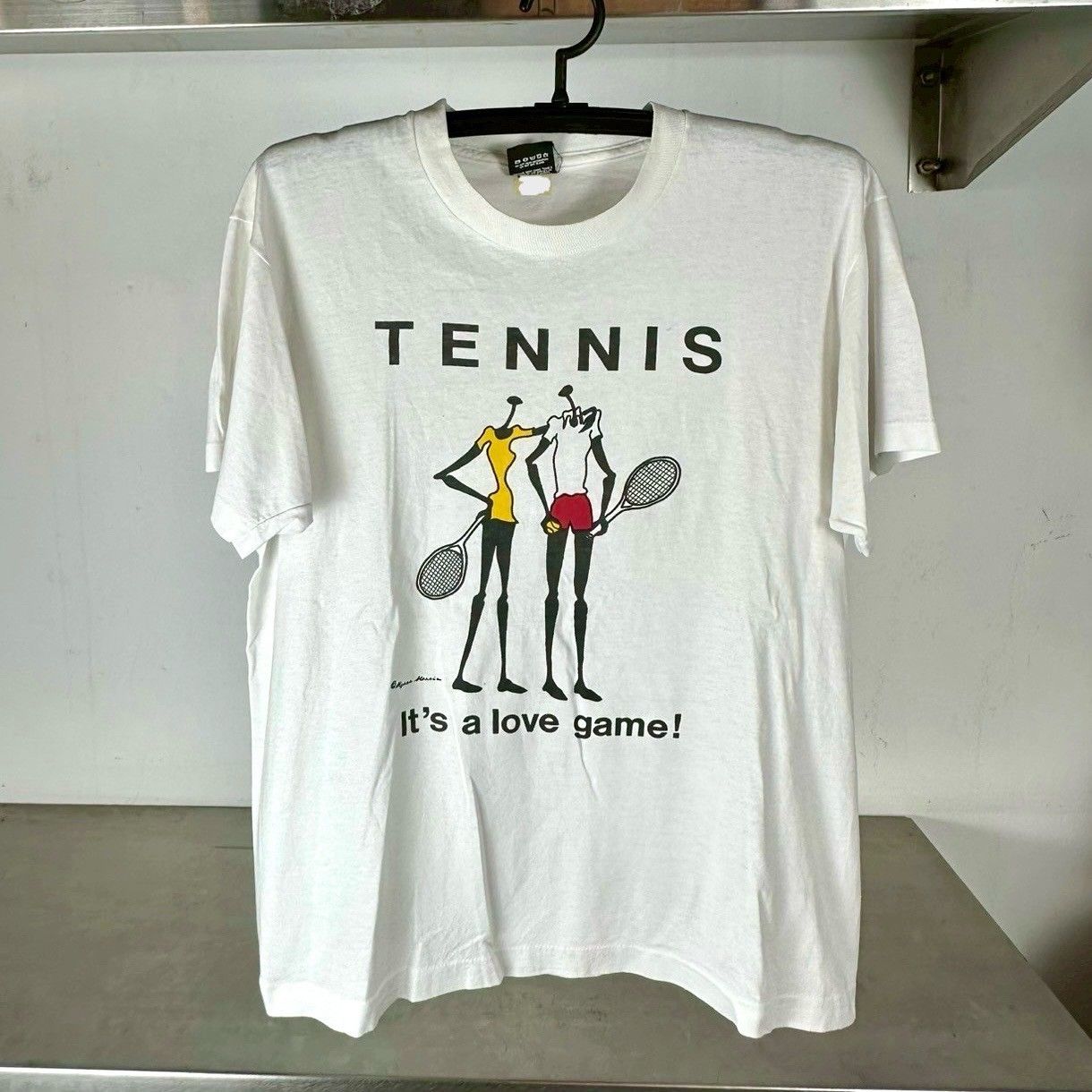​​​Vintage 90s Tennis It&#39;s A Love Game! Artwork T-shirt