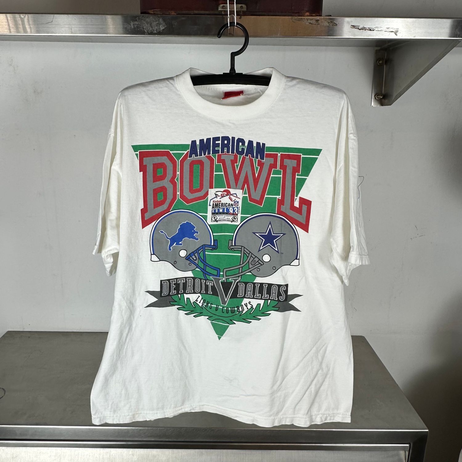 ​Vintage 1993 Detroit Lions Dallas Cowboys American Bowl NFL T-shirt