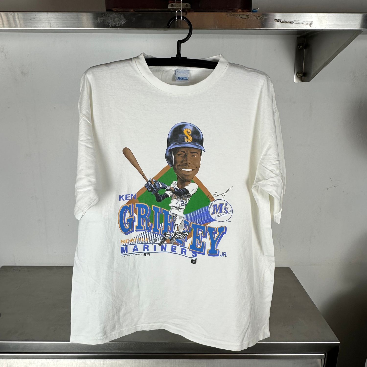 ​Vintage 1988 Ken Griffey JR Seattle Mariners Caricature MLB T-shirt