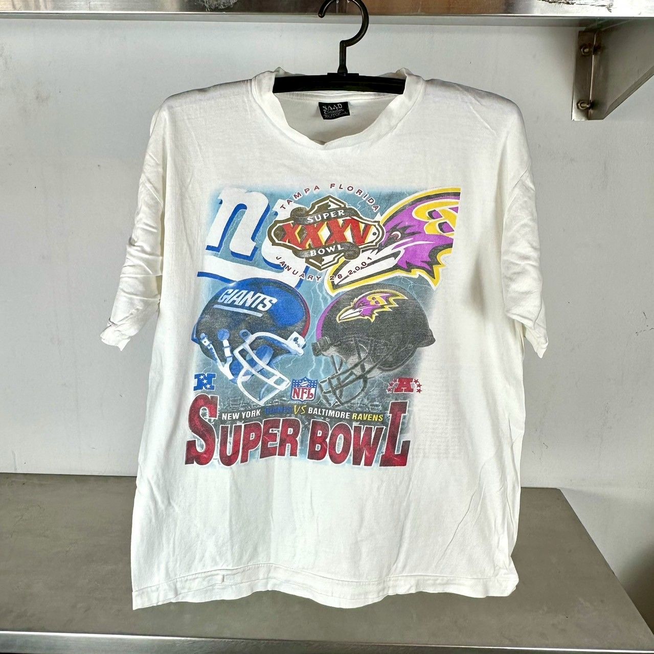 ​Vintage 2001 NFL Super Bowl Giants VS Ravens Double Sided T-shirt