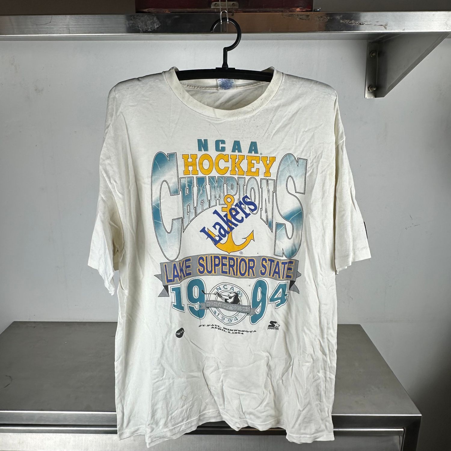 ​​Vintage 1994 Lake Superior State Lakers NCAA Hockey Champions T-Shirt