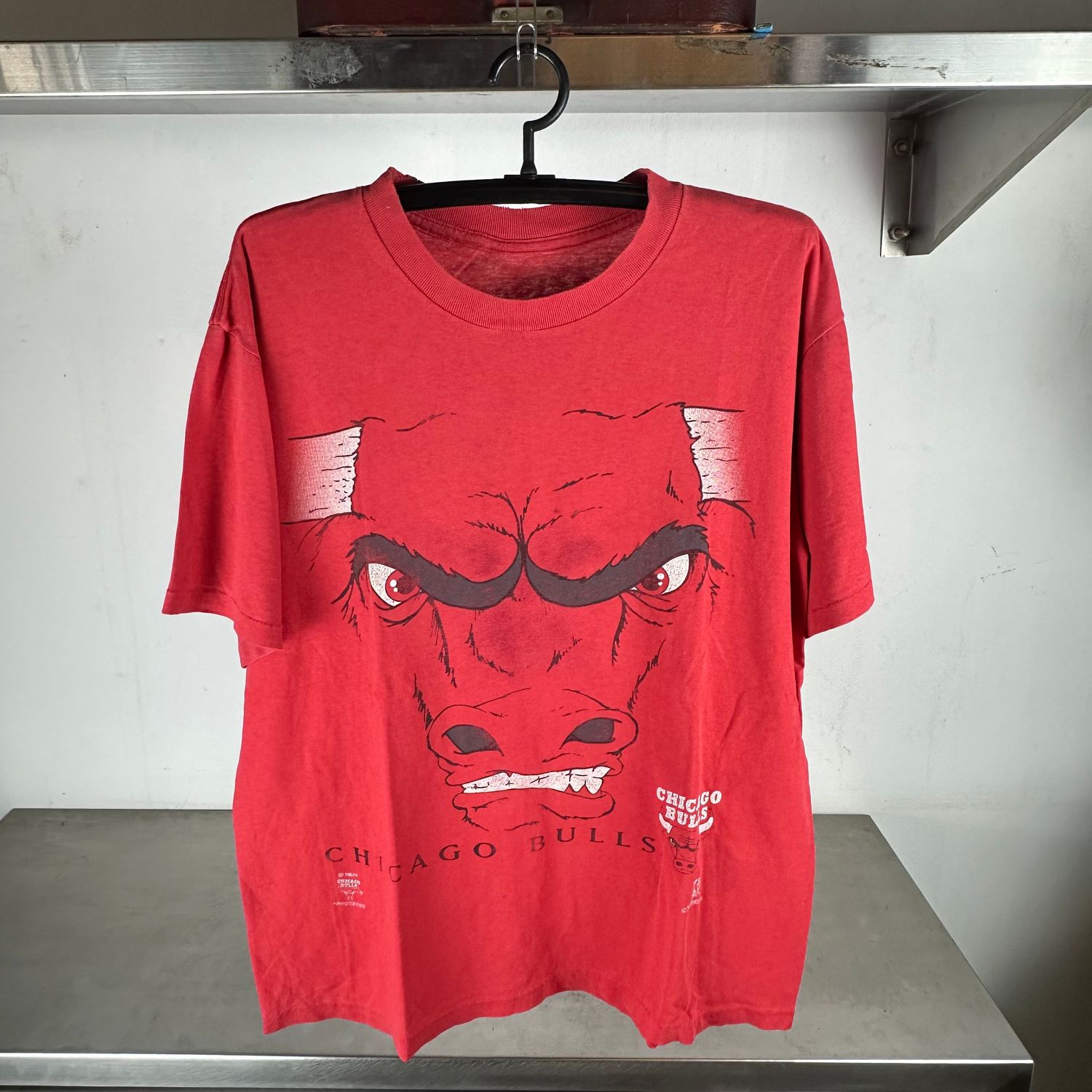 Vintage 90s Chicago Bulls Mascot Big Face Graphic NBA T-shirt