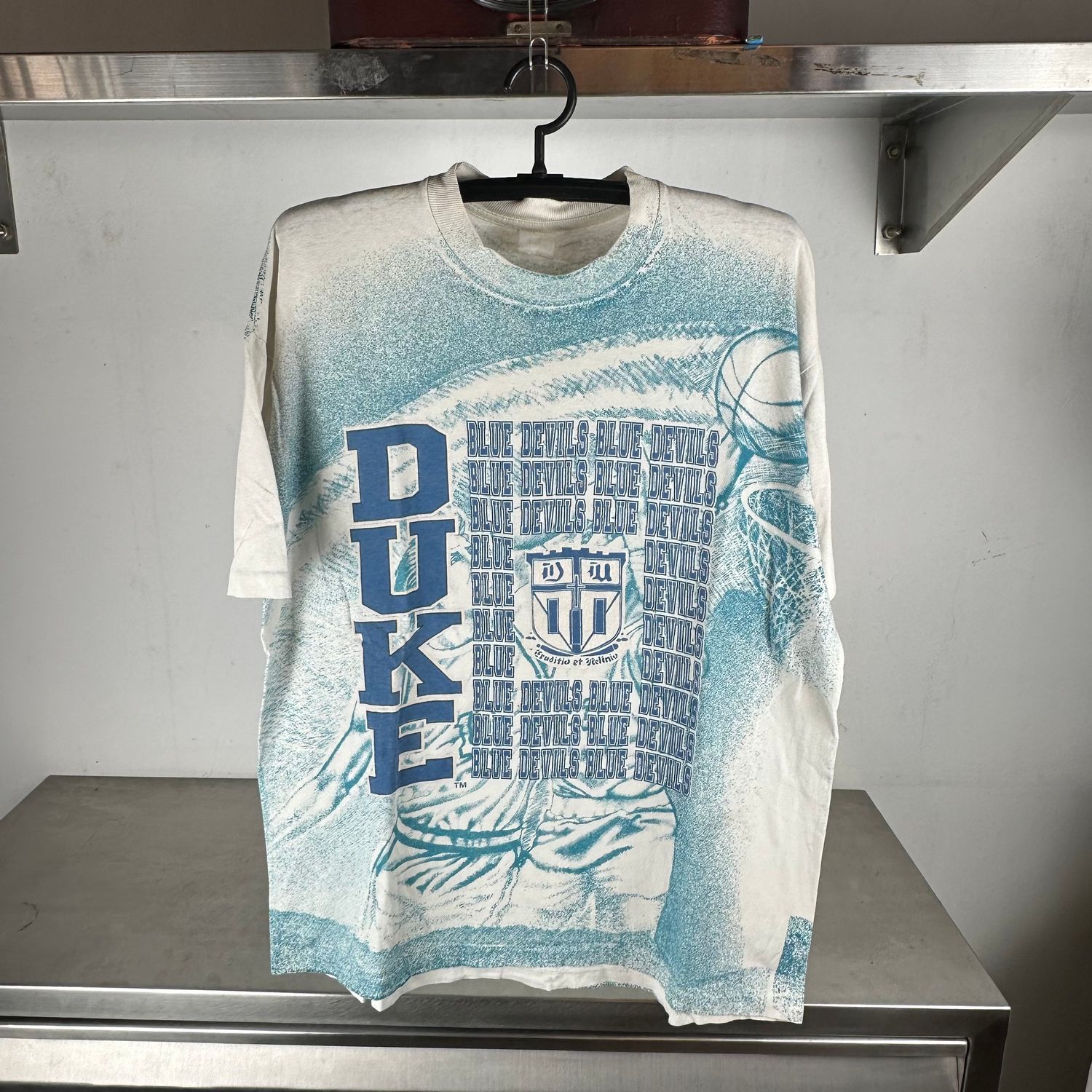 Vintage 90s Duke Blue Devils Basketball AOP NCAA T-shirt