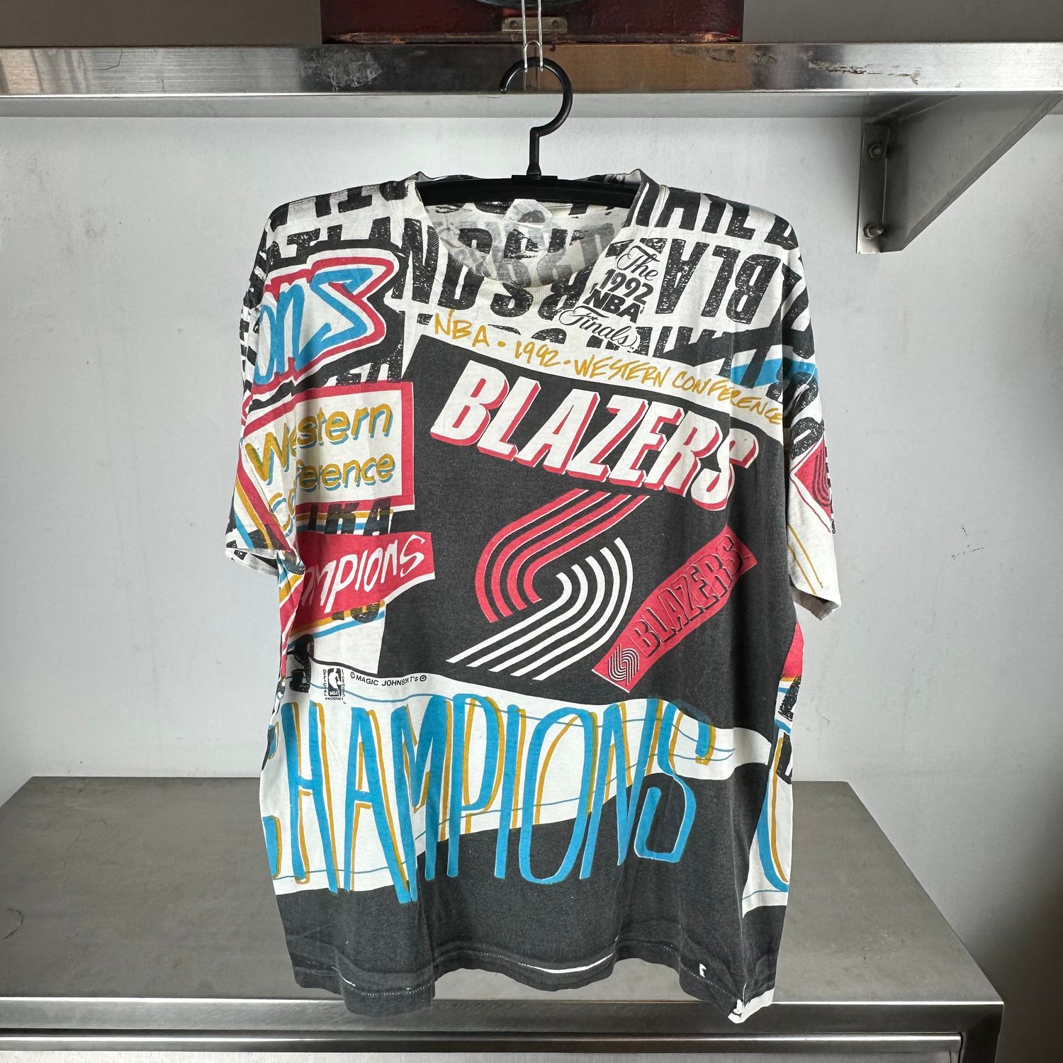 ​Vintage 1992 Portland Trail Blazers AOP NBA T-shirt