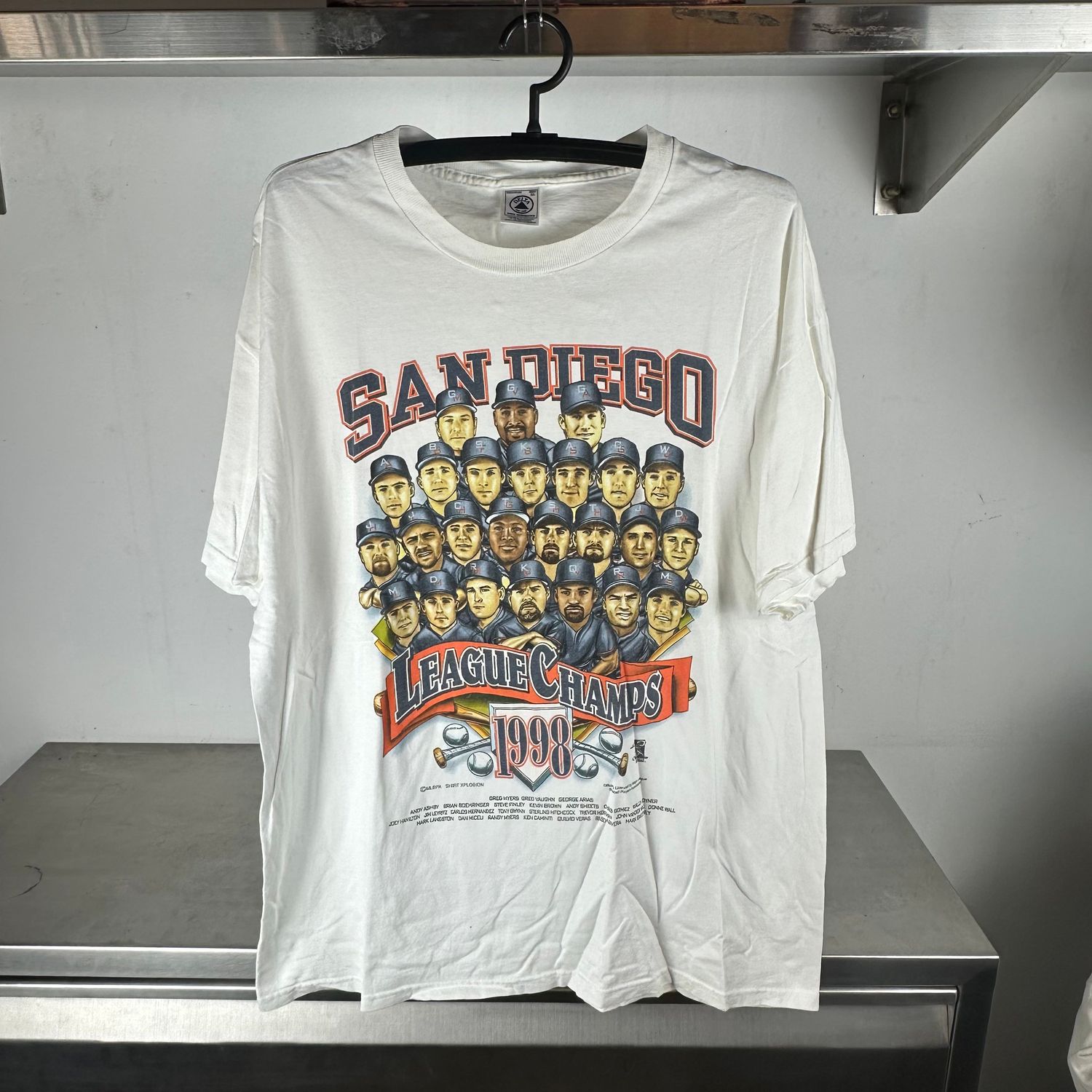 ​Vintage 1998 San Diego Padres MLB League Champs Caricature T-shirt