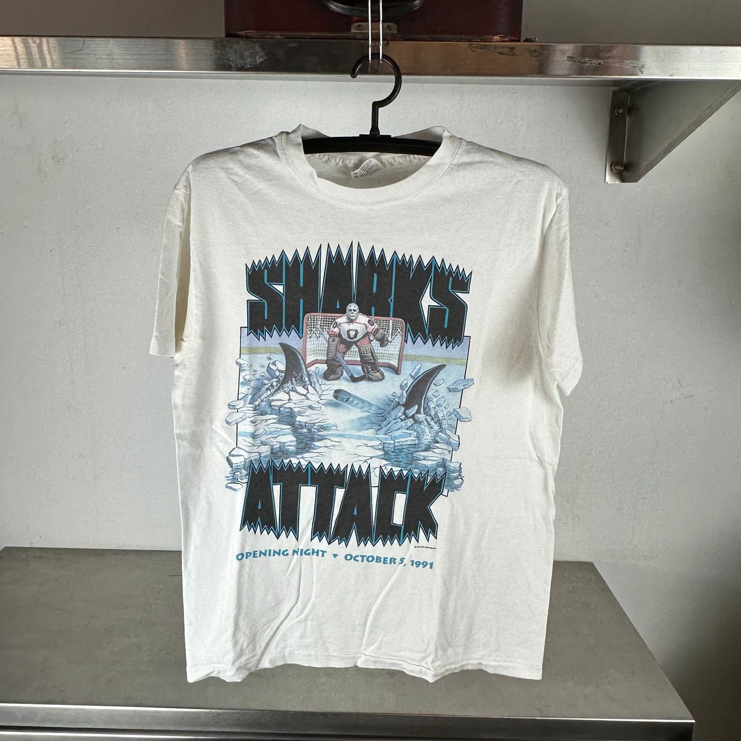 ​Vintage 1991 San Jose Sharks Attack NHL Graphic T-shirt