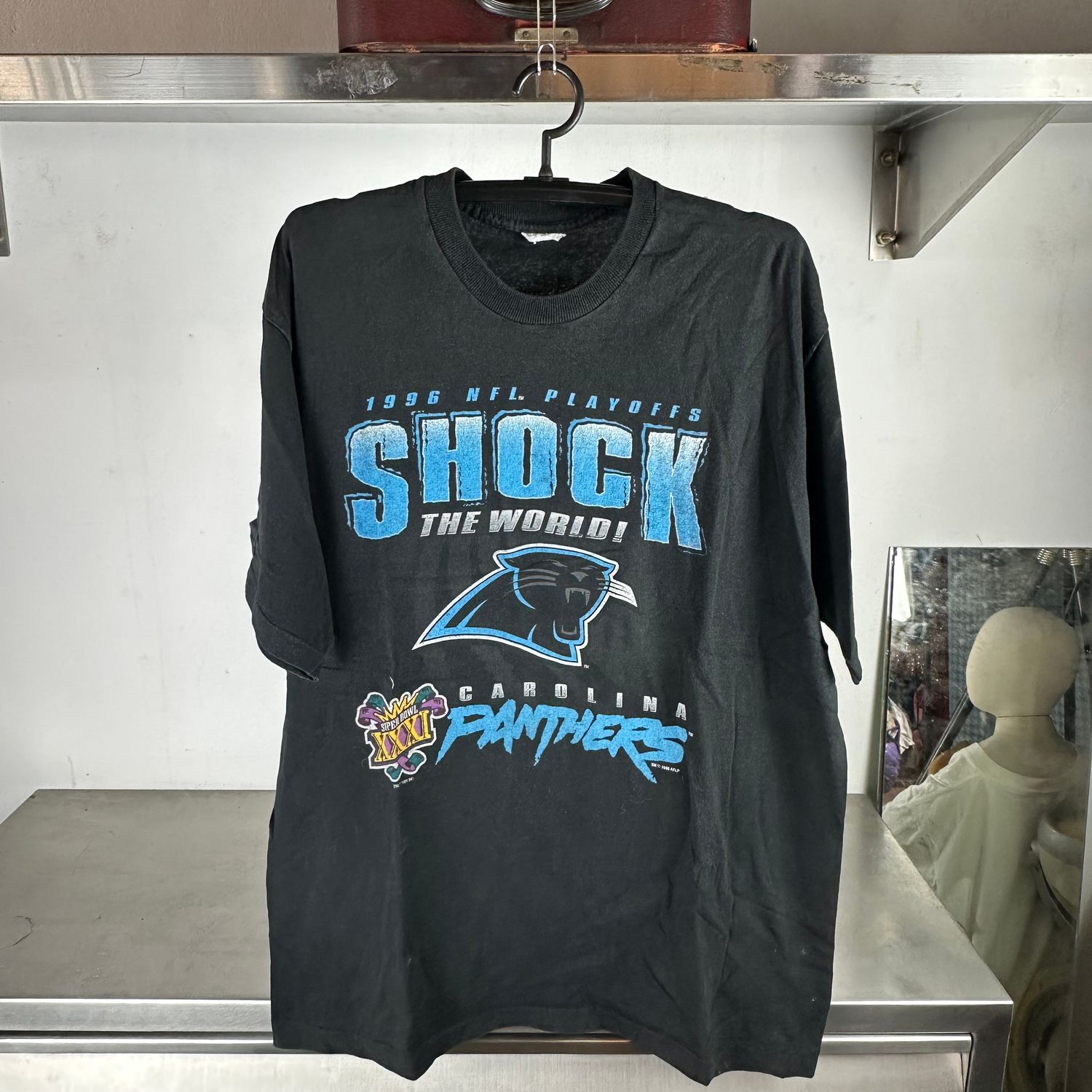 ​Vintage 1996 Carolina Panthers Playoffs Shock the World! NFL T-shirt