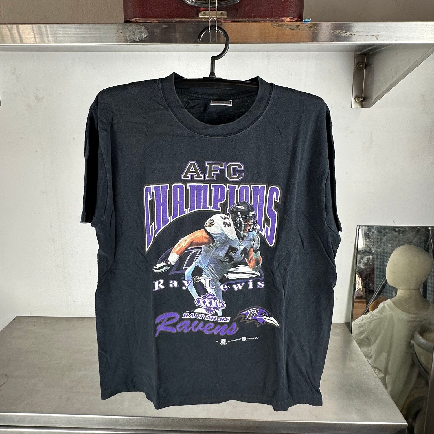 Vintage 2001 Ray Lewis Baltimore Ravens NFL AFC Champions T-shirt