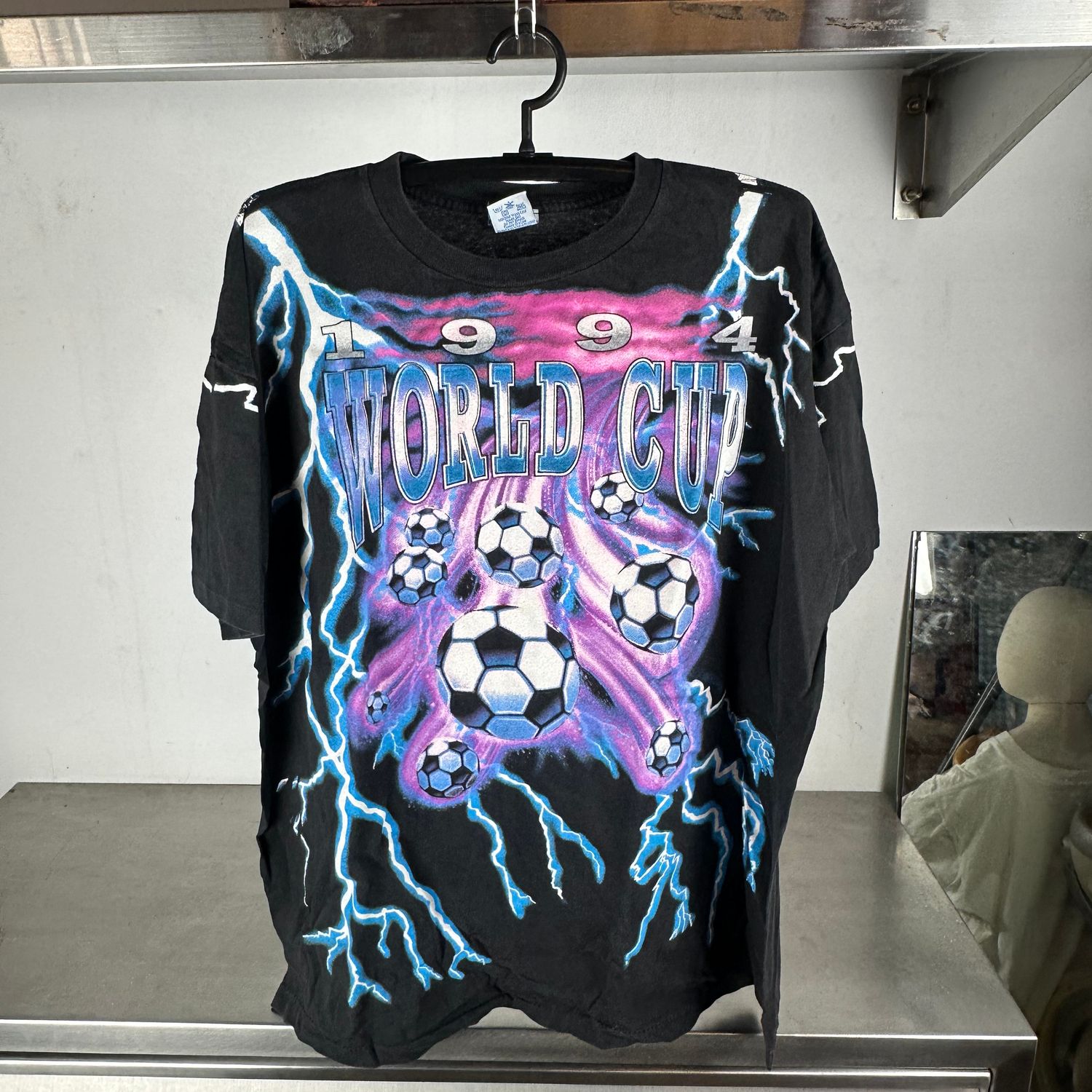 ​Vintage 1994 Soccer USA World Cup Lightning AOP Salem Sportswear T-shirt