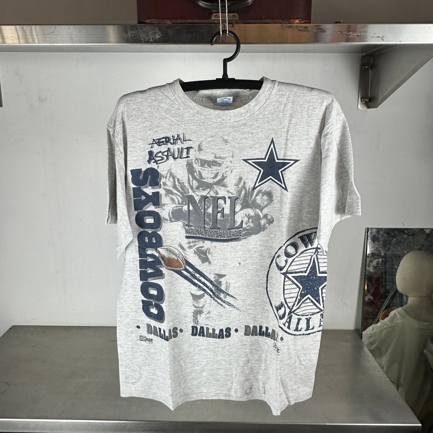 ​​​Vintage 1991 Dallas Cowboys Aerial Assault NFL AOP T-shirt