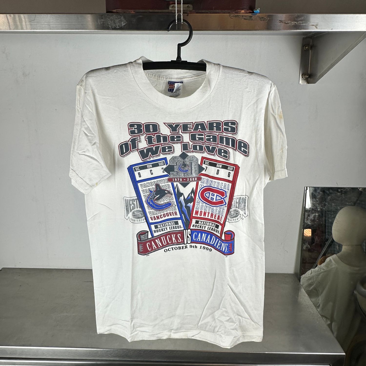 ​Vintage 1999 Canucks VS Canadiens The Game We Love NHL T-shirt