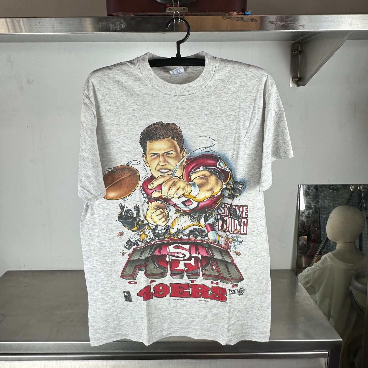 ​Vintage 1995 Steve Young Power of The 49ers NFL Caricature T-shirt