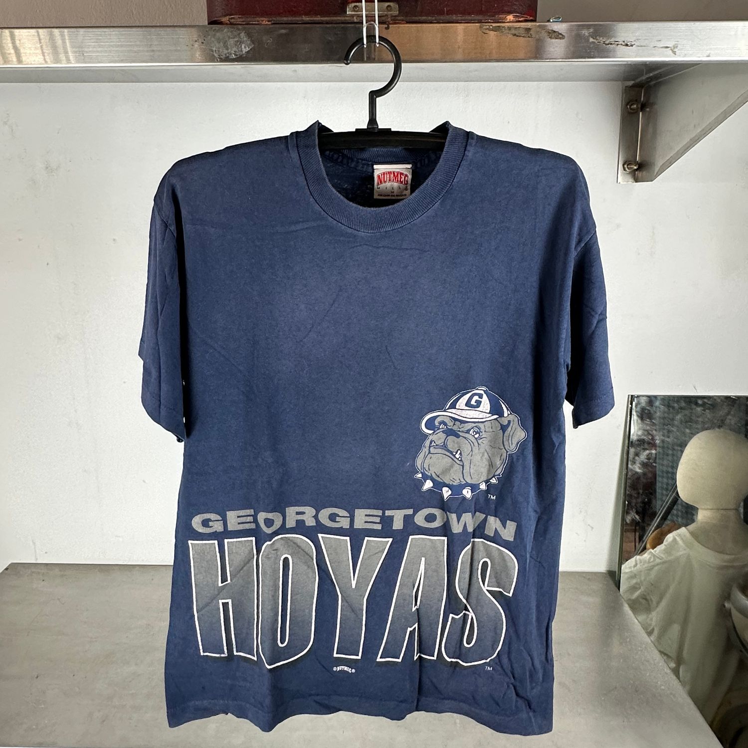 ​Vintage 90s Georgetown Hoyas Double Sided NCAA Nutmeg T-shirt