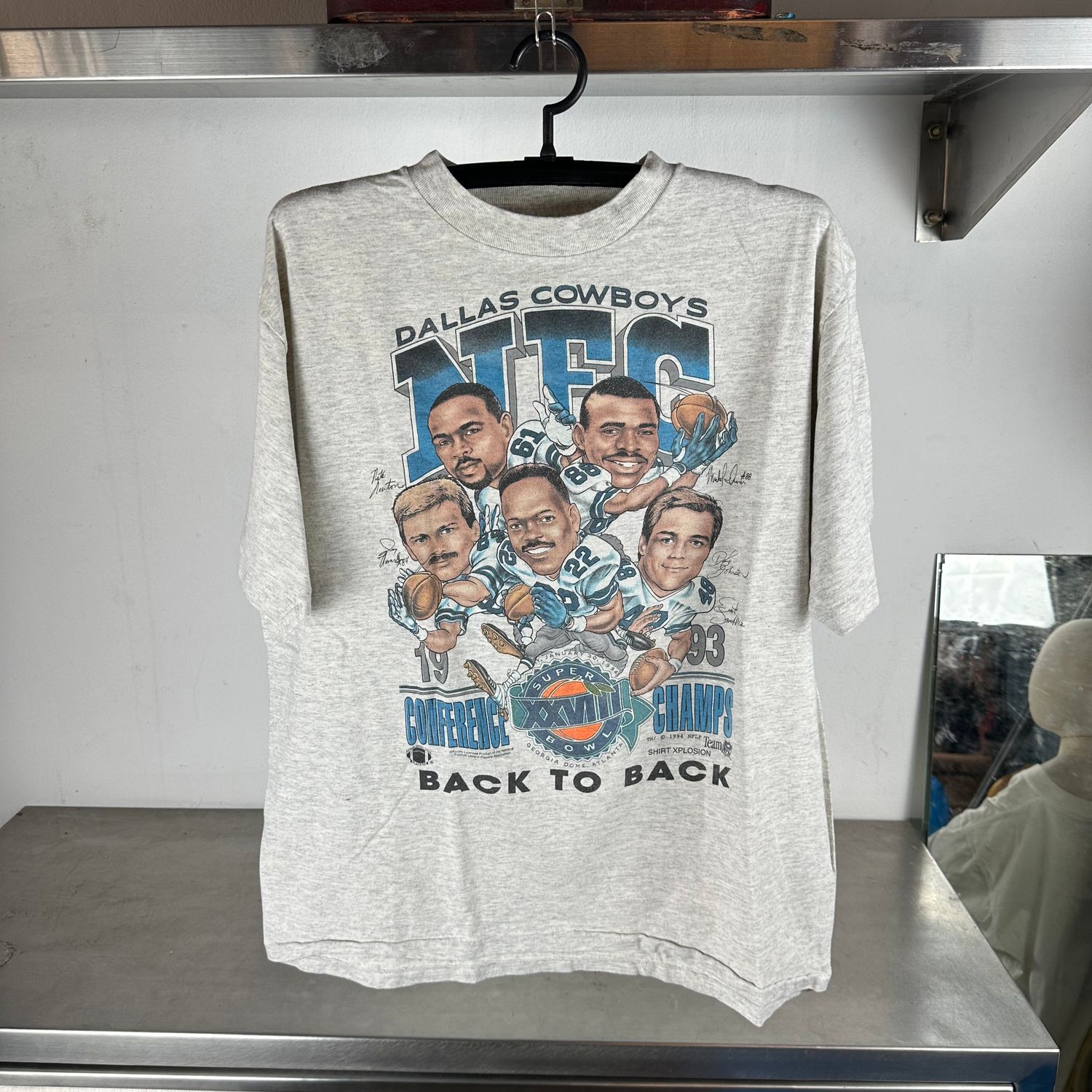 ​​Vintage 1993 Dallas Cowboys NFC Conference Champs Caricature T-Shirt