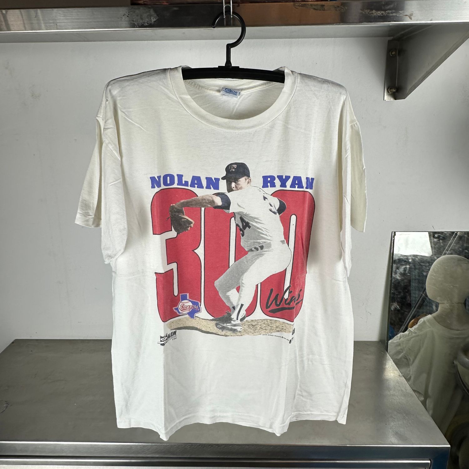 ​​​​Vintage 1990 Nolan Ryan Texas Rangers 300 Wins MLB T-Shirt