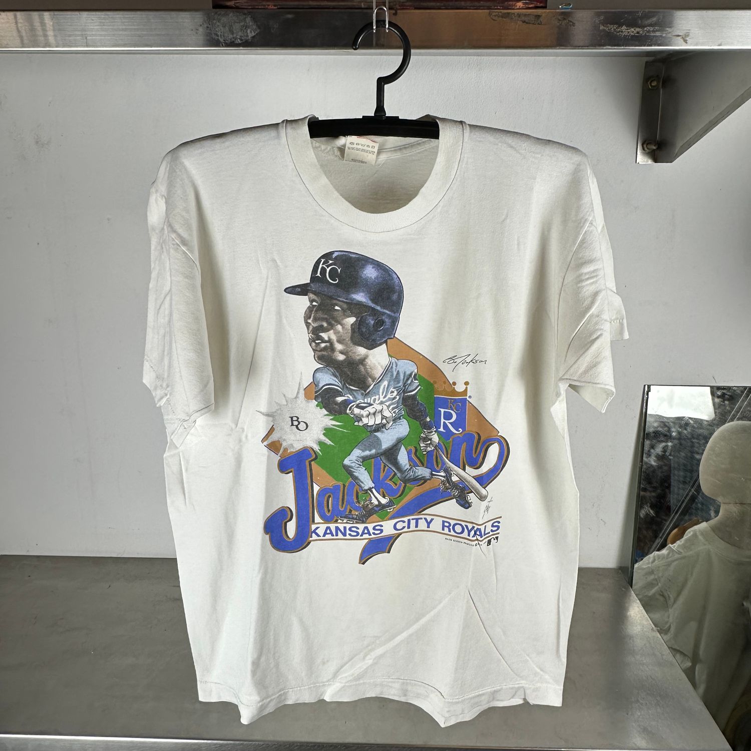​Vintage 1989 Bo Jackson Kansas City Royals MLB Caricature T-Shirt