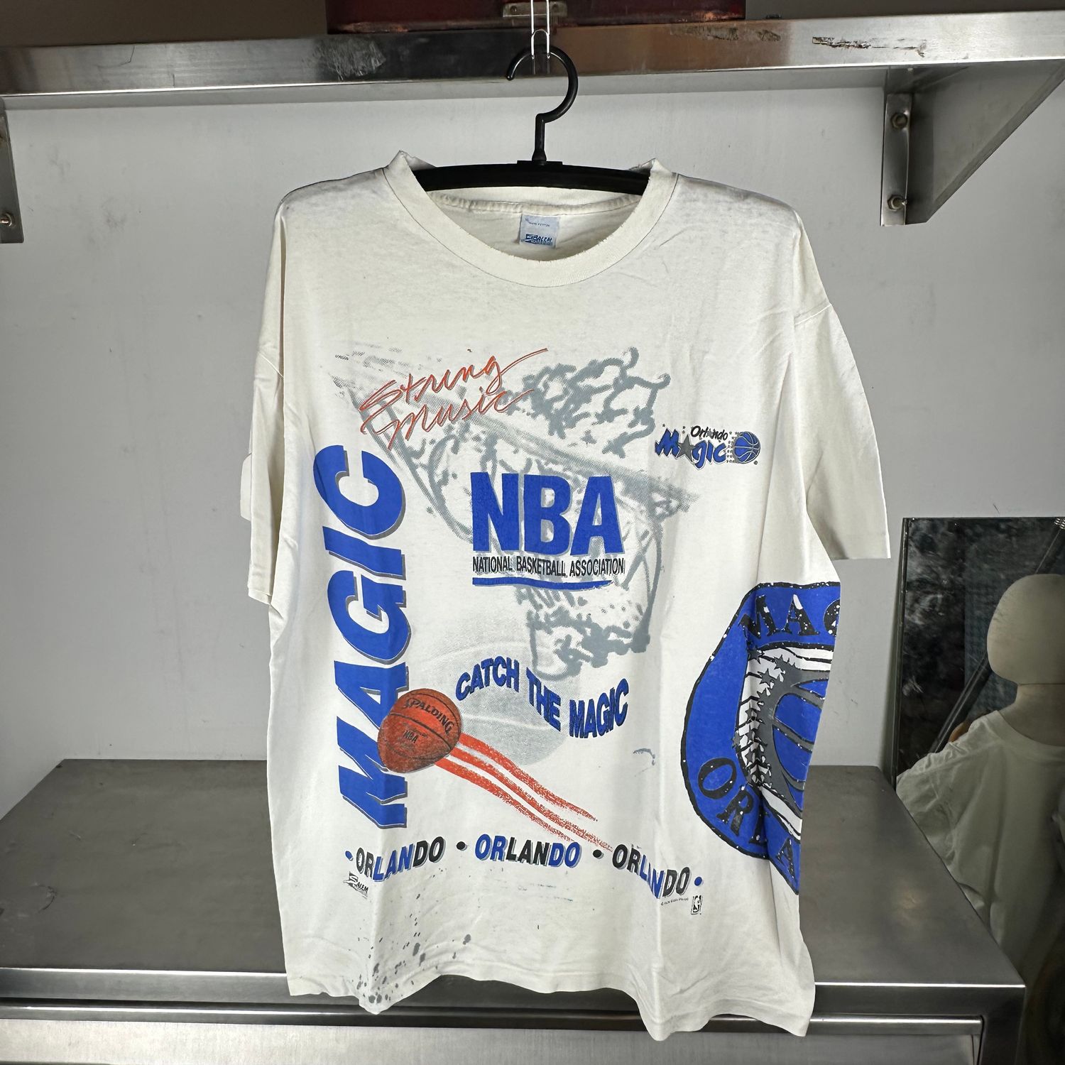 ​Vintage 1990 Orlando Magic Aerial Assault NBA AOP Salem Sportswear XL T-Shirt