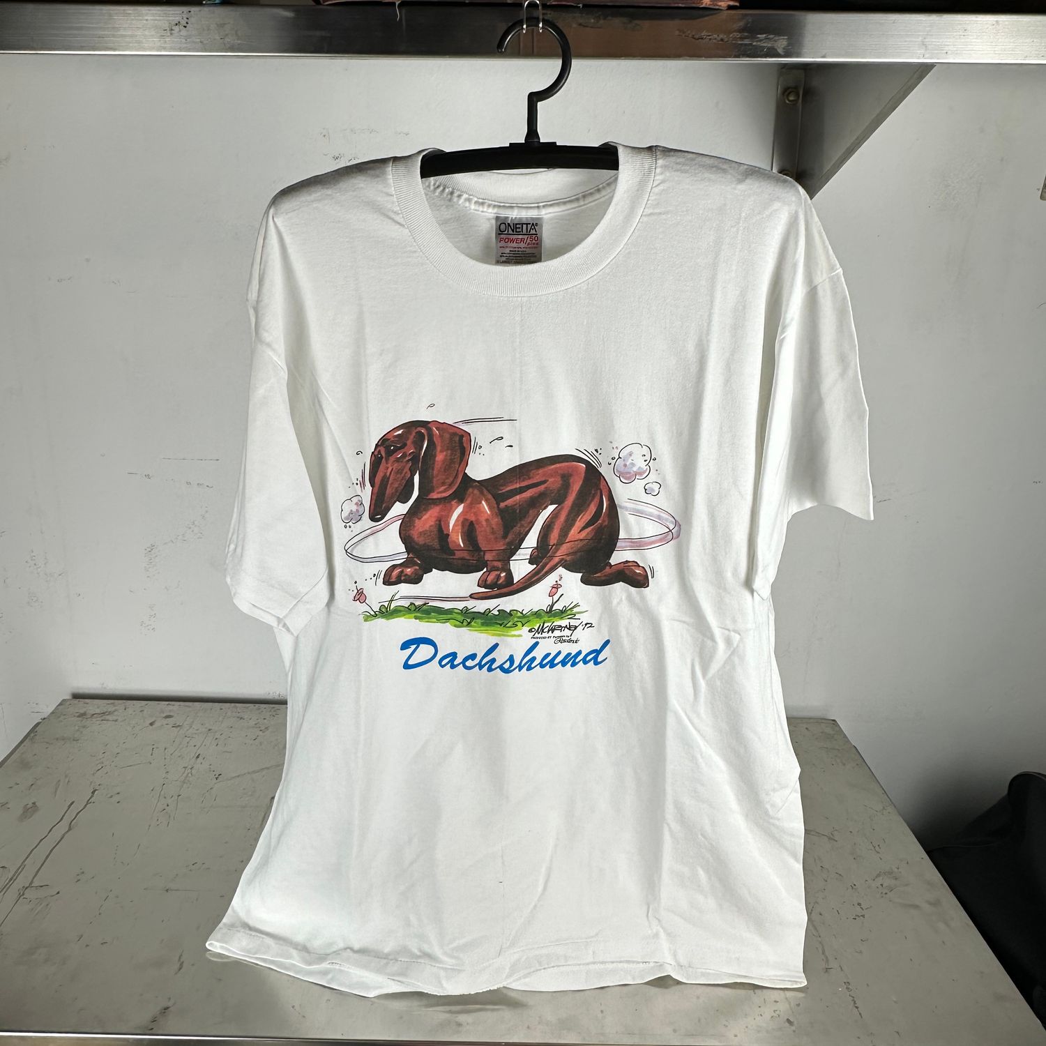 ​​Vintage 1992 Dachshund Dog Artwork Graphic T-shirt