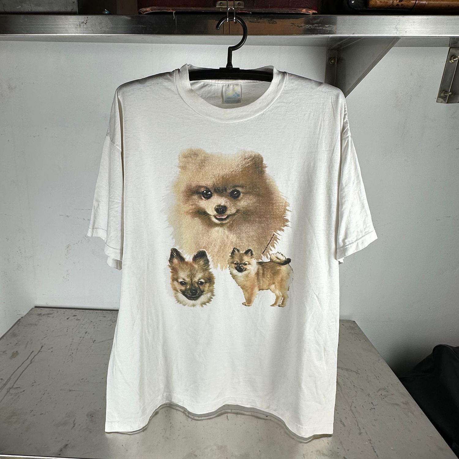 Vintage 90s Pomeranian Dog Photos Graphic XL T-shirt