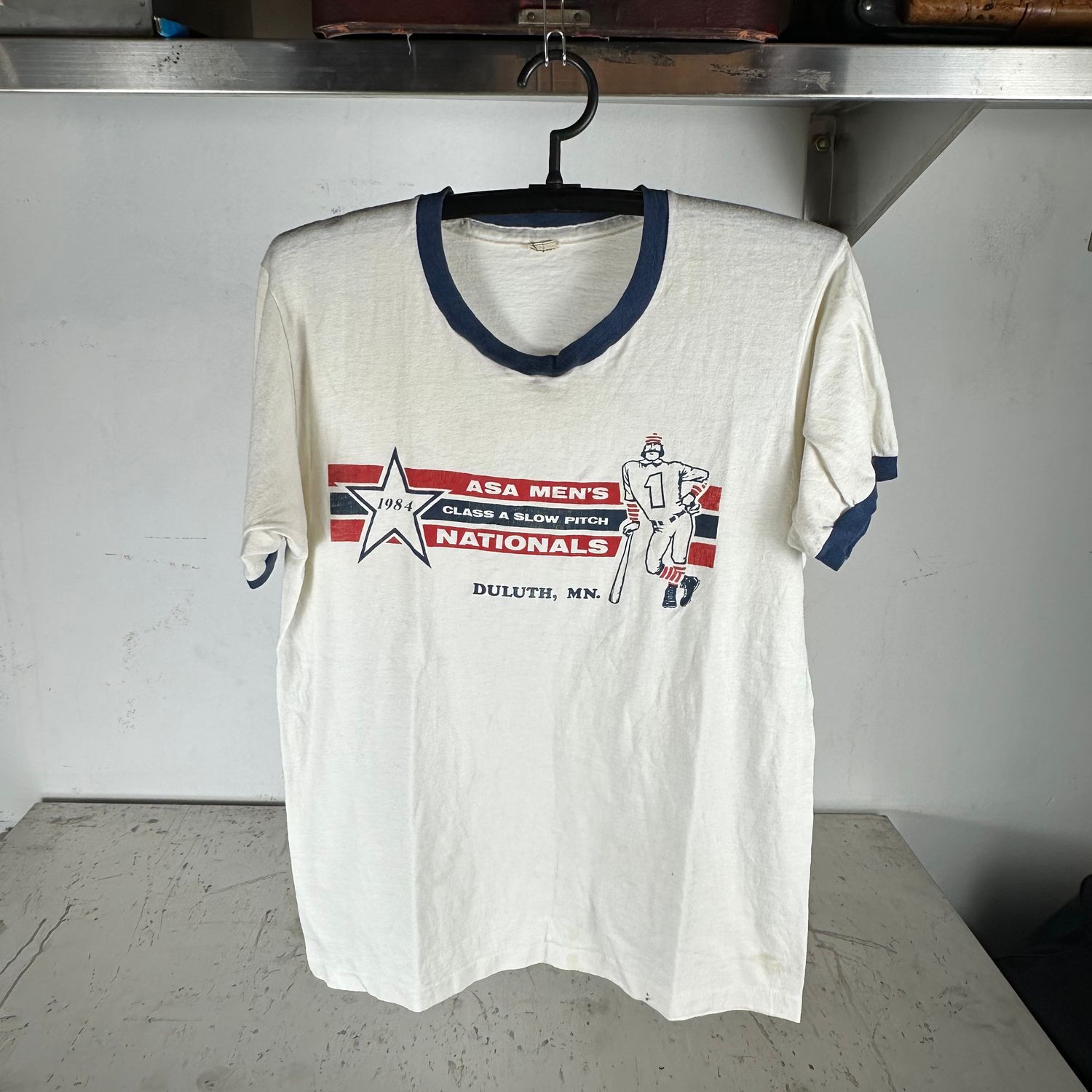 ​Vintage 1984 ASA Men's Baseball Nationals Ringer T-shirt