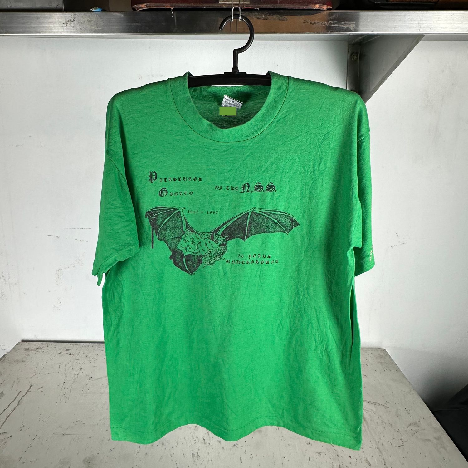 ​Vintage 1997 Pittsburgh Grotto of the NSS Bat Graphic T-shirt