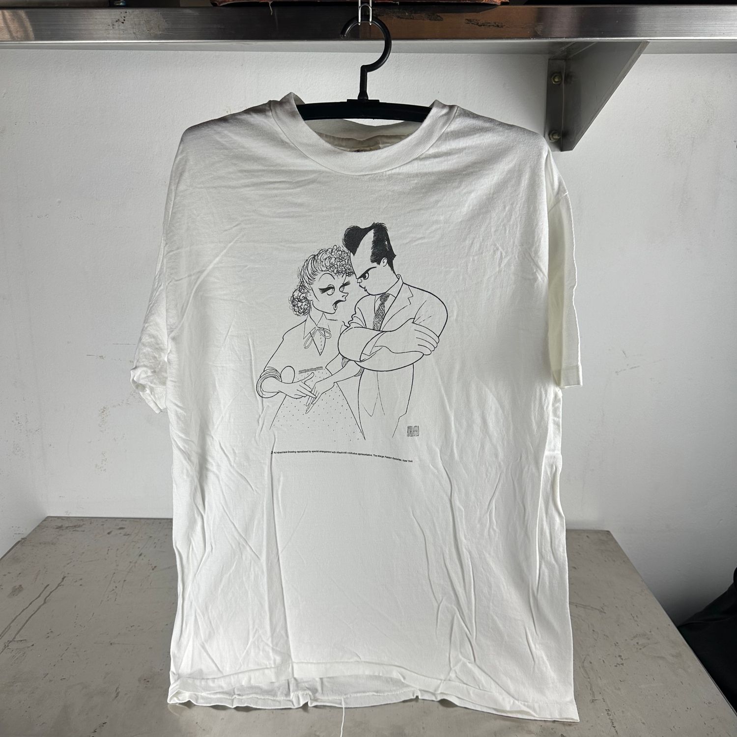 ​​Vintage 90s Al Hirschfeld Drawing Artwork XL T-shirt