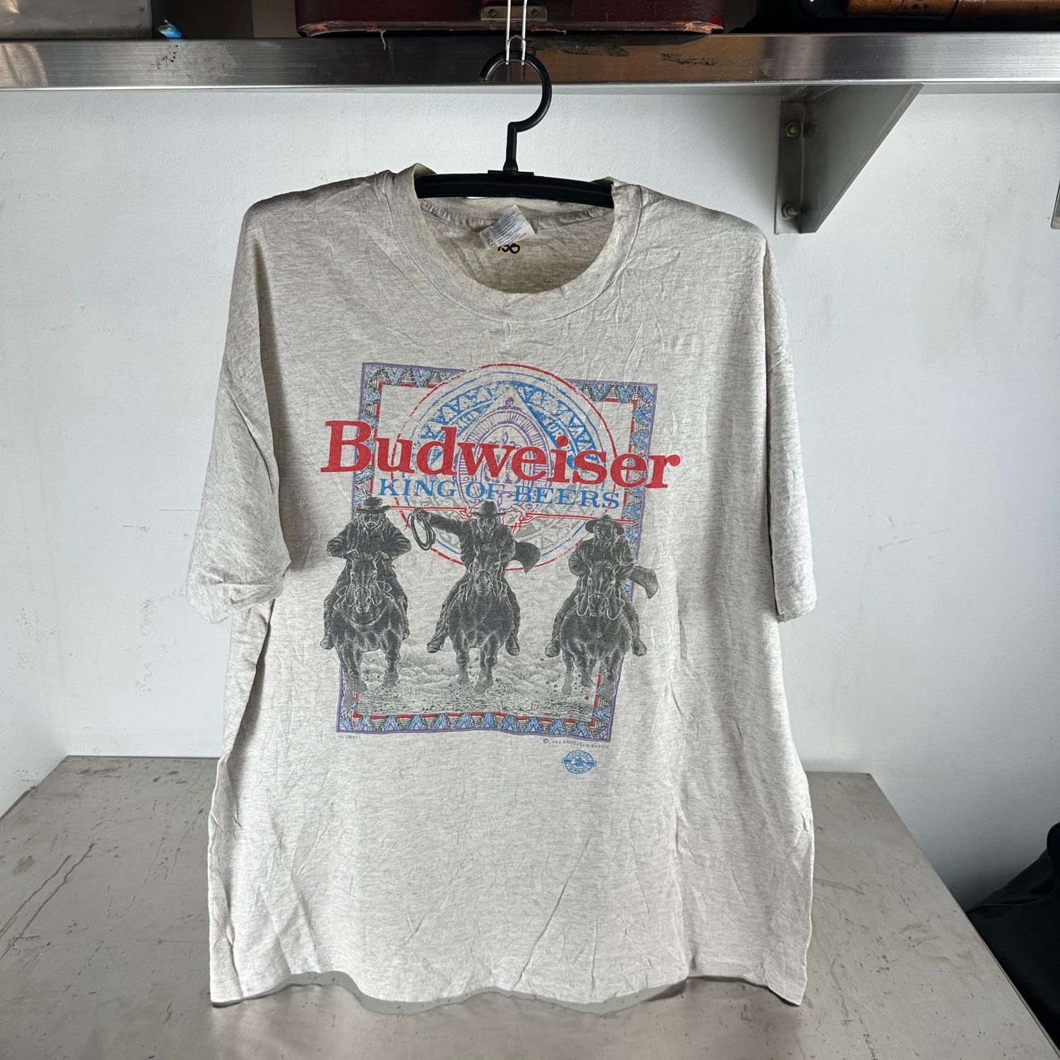 ​​Vintage 1994 Budweiser King Of Beers Cowboy Graphic T-shirt