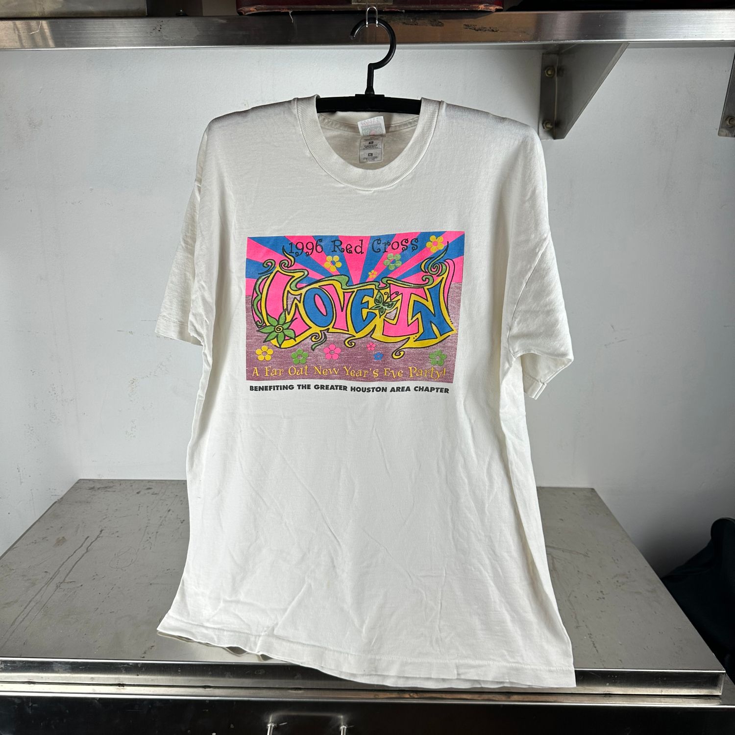 ​​Vintage 1996 Red Cross Love In Floral Artwork T-shirt