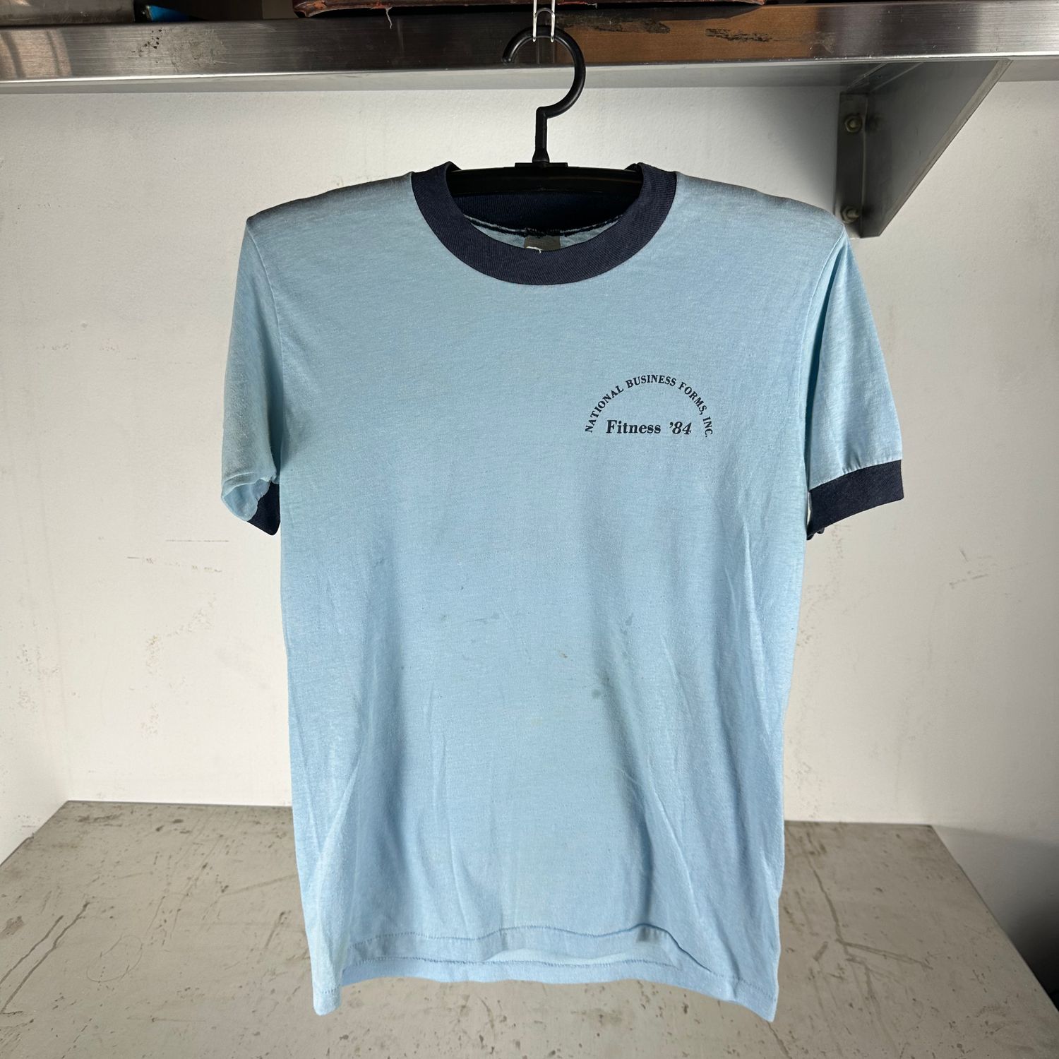 ​​Vintage 1984 Nothing Beats Fitness Graphic Ringer T-shirt