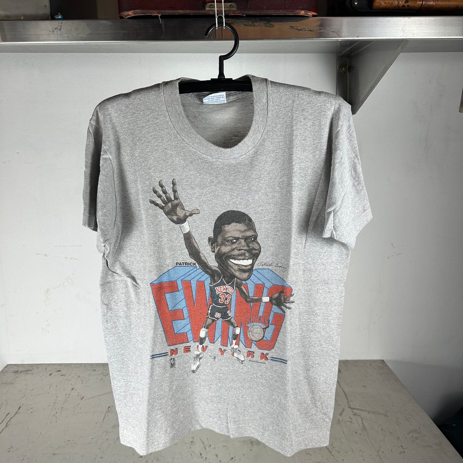 ​​Vintage 80s Patrick Ewing New York Knicks NBA Caricature T-shirt