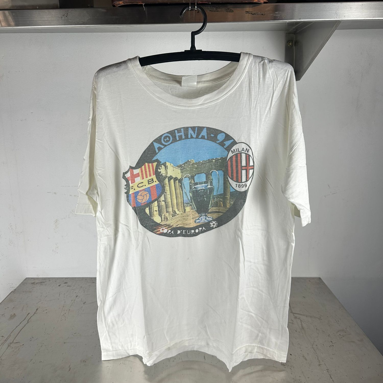 ​​Vintage 1994 Soccer European Cup Final FC Barcelona VS AC Milan T-shirt