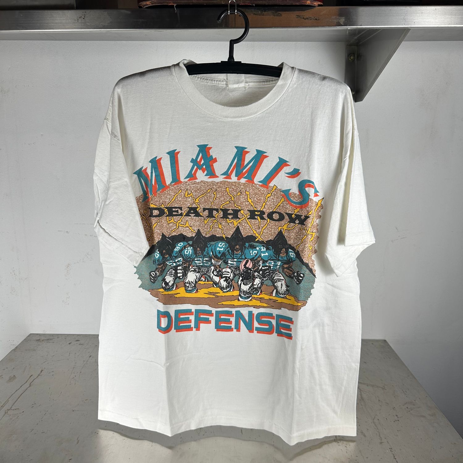 ​​Vintage 90s Miami Dolphins Defence Death Row It's Time To Get Nasty NFL T-shirt