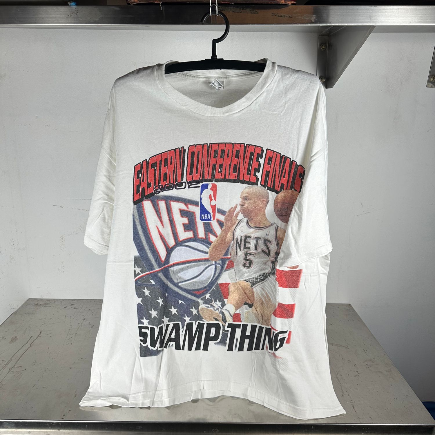 ​​Vintage 2002 Jason Kidd Brooklyn Nets Swamp Thing NBA T-shirt