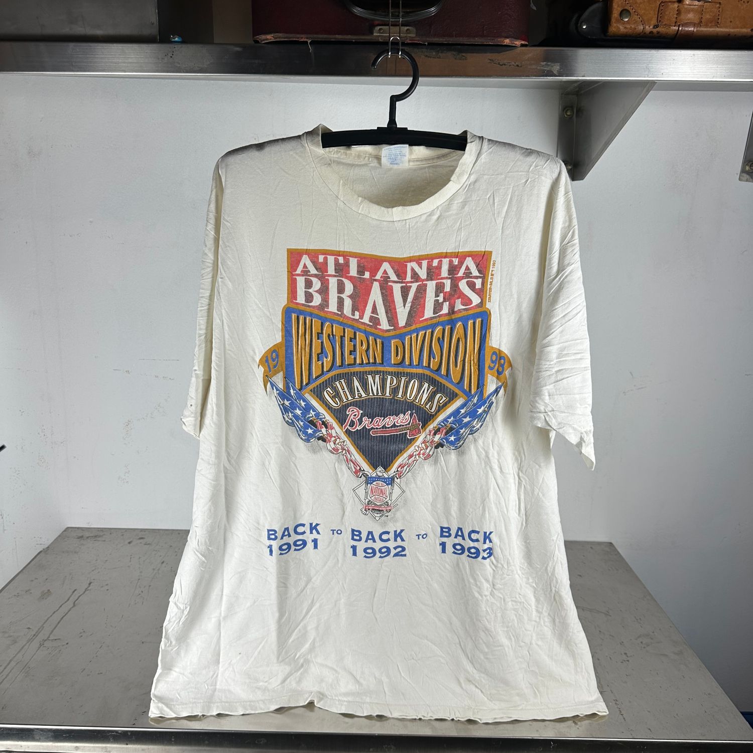 ​​Vintage 1993 Atlanta Braves MLB Western Division Champions Starter T-shirt