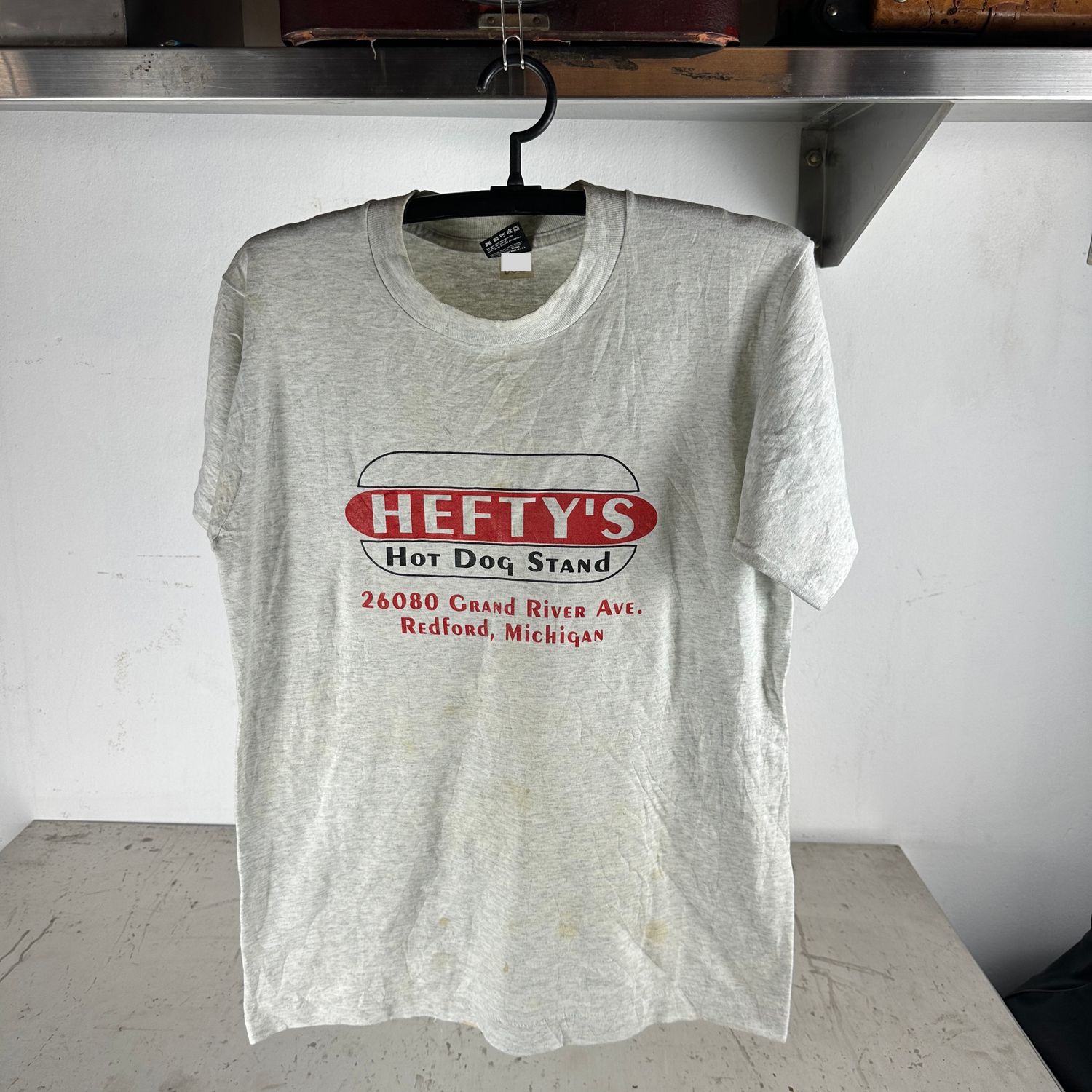 ​Vintage 80s Hefty's Hot Dog Stand Michigan Promo T-shirt