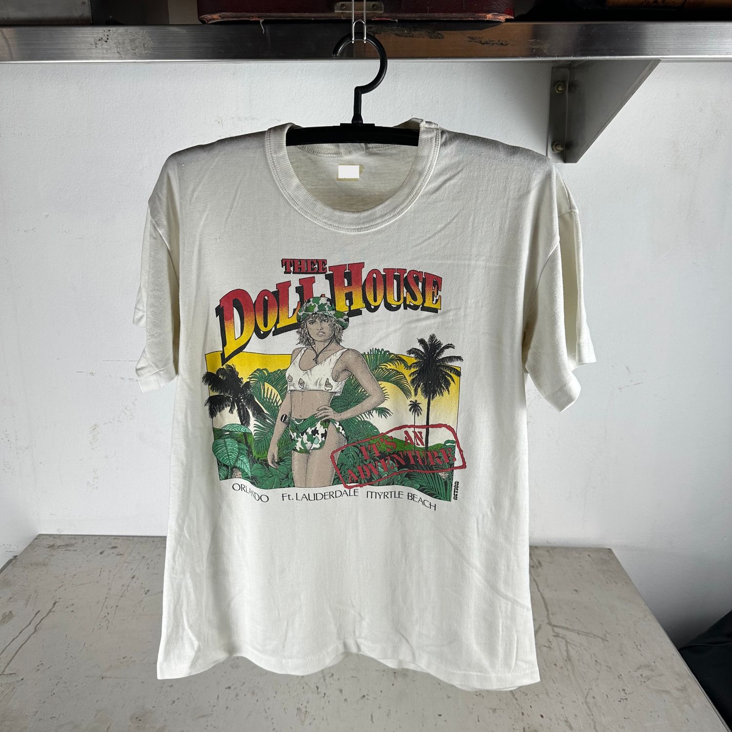 ​Vintage 80s Thee Doll House Florida It's An Adventure Strip Club T-shirt