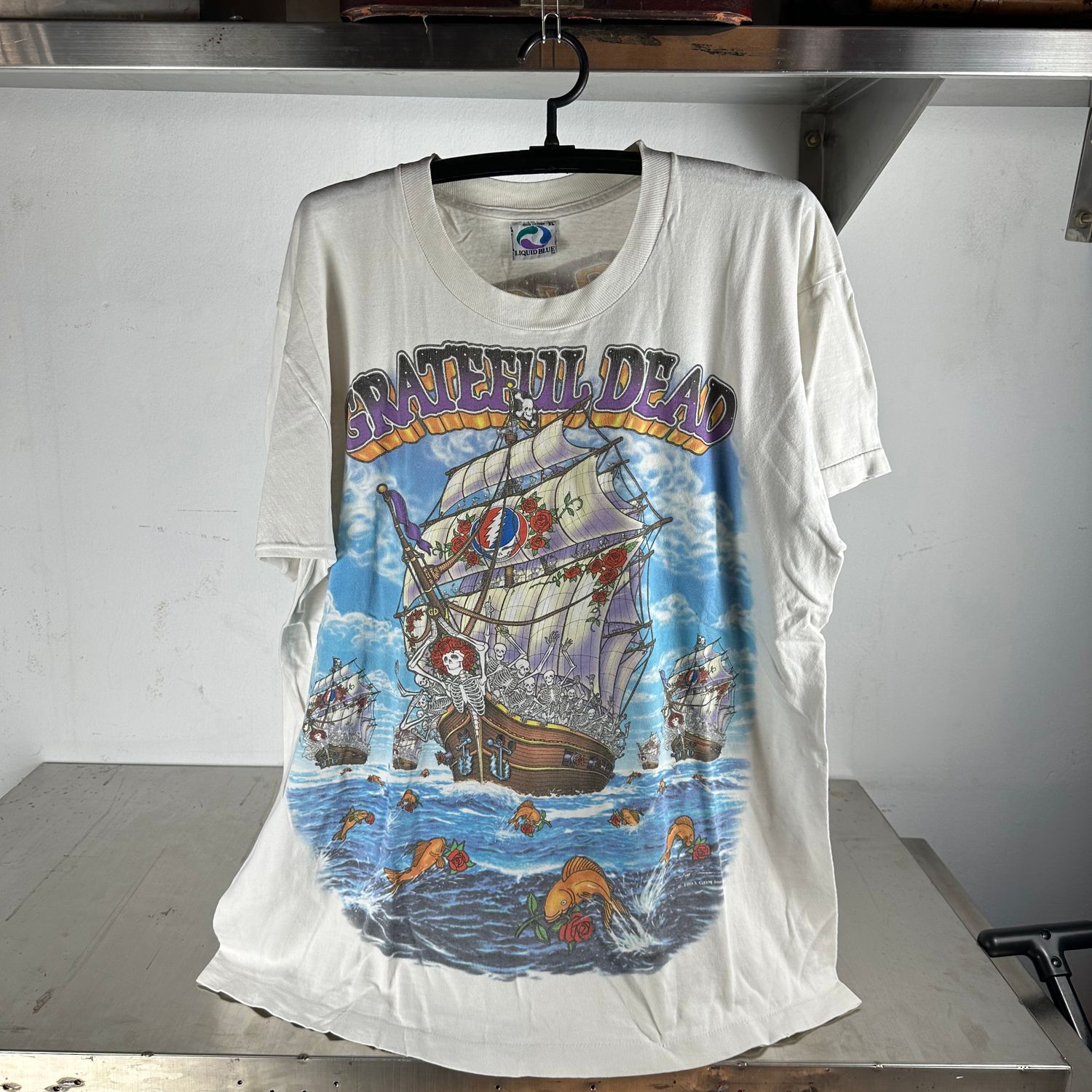 ​​Vintage 1993 Grateful Dead Ship Of Fools Liquid Blue Graphic XL T-shirt