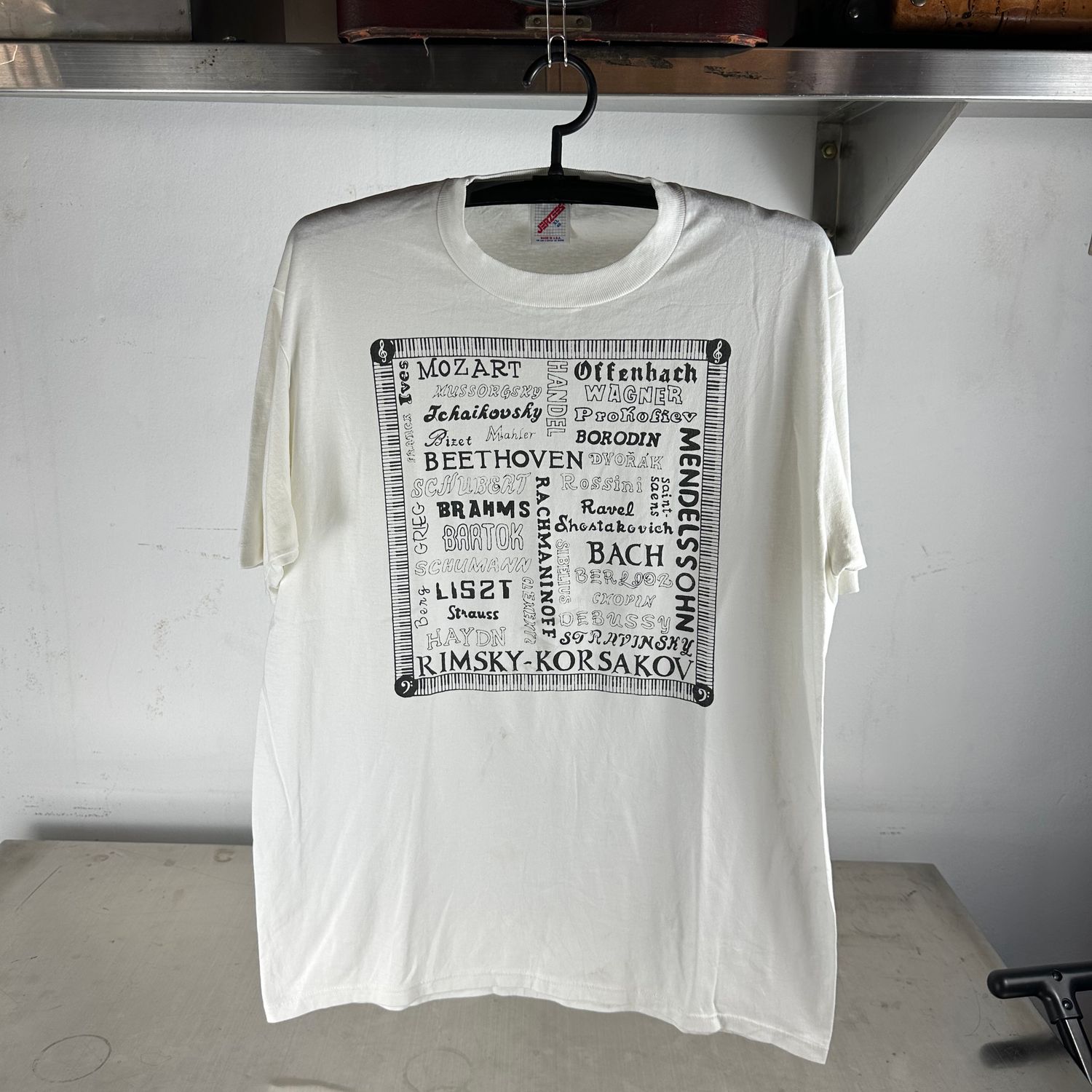 ​​Vintage 80s Classical Music Composers Names Graphic T-shirt