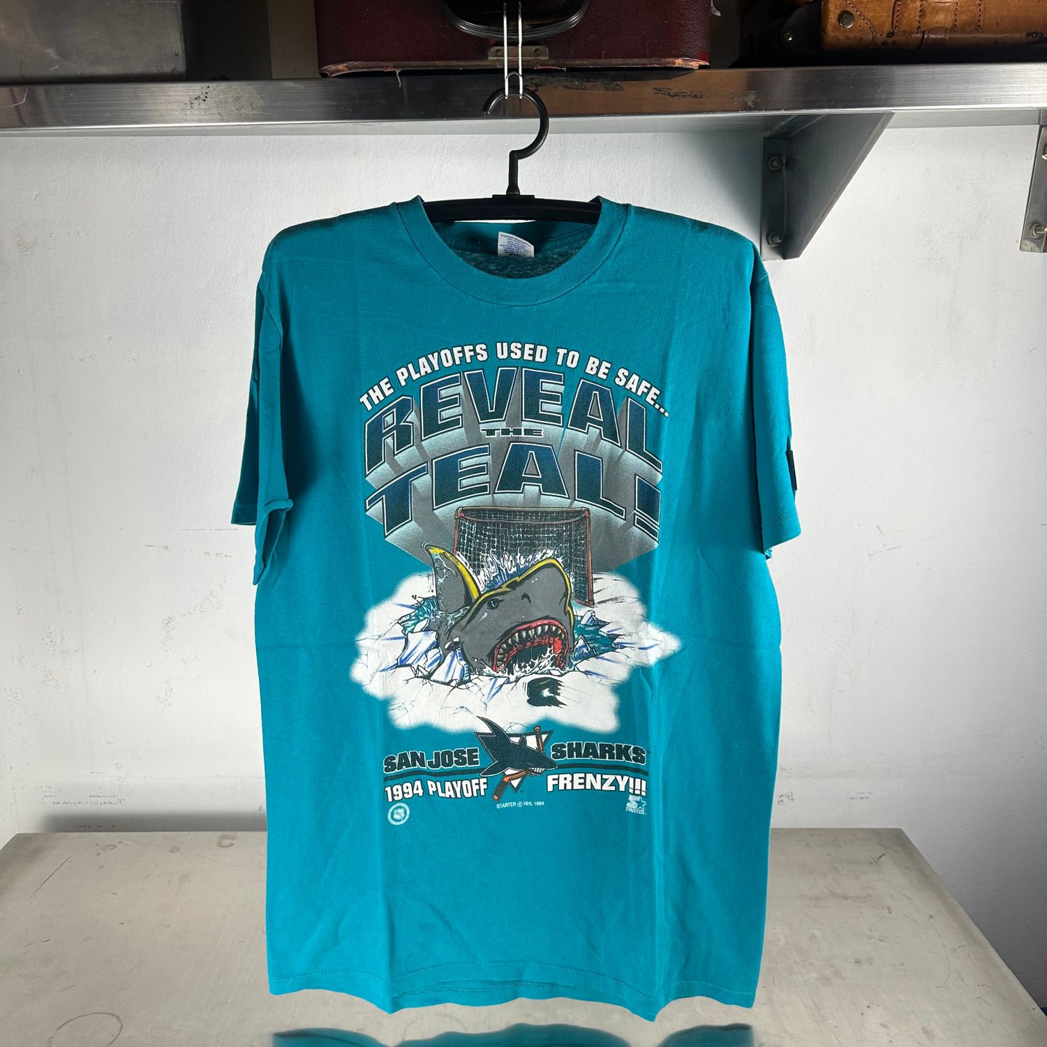 ​​​Vintage 1994 San Jose Sharks Reveal The Teal NHL Graphic T-shirt
