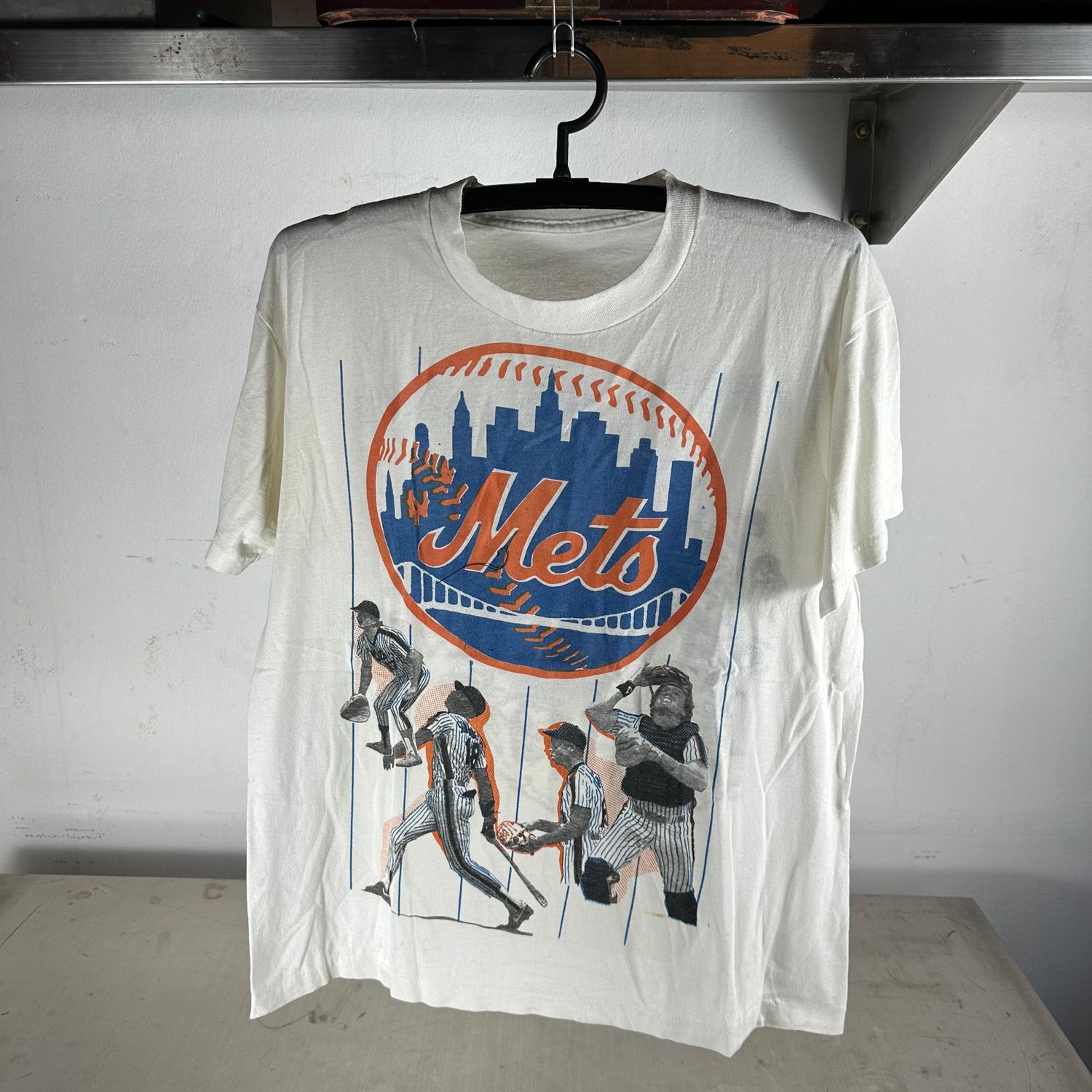 ​Vintage 80s New York Mets Let's Go Mets! MLB Double Sided T-shirt