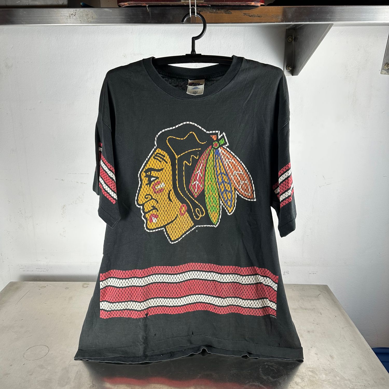 ​​Vintage 90s Chicago Blackhawks NHL All Over Print AOP T-shirt