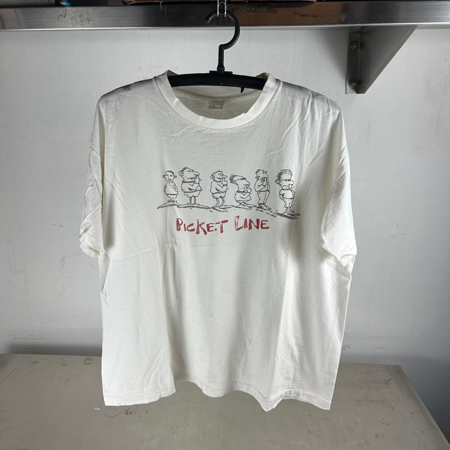 ​Vintage 1986 Picket Line John Lamb Cartoon Artwork T-Shirt