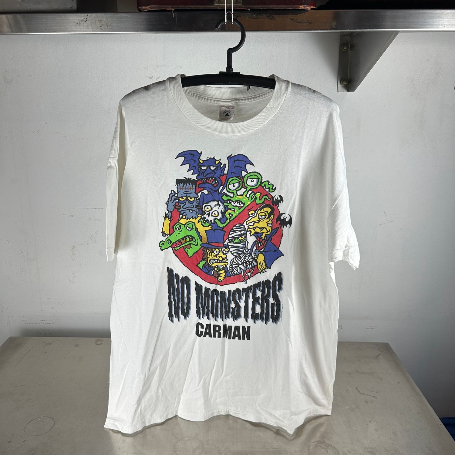 Vintage 90s No Monsters Carman Halloween T-Shirt