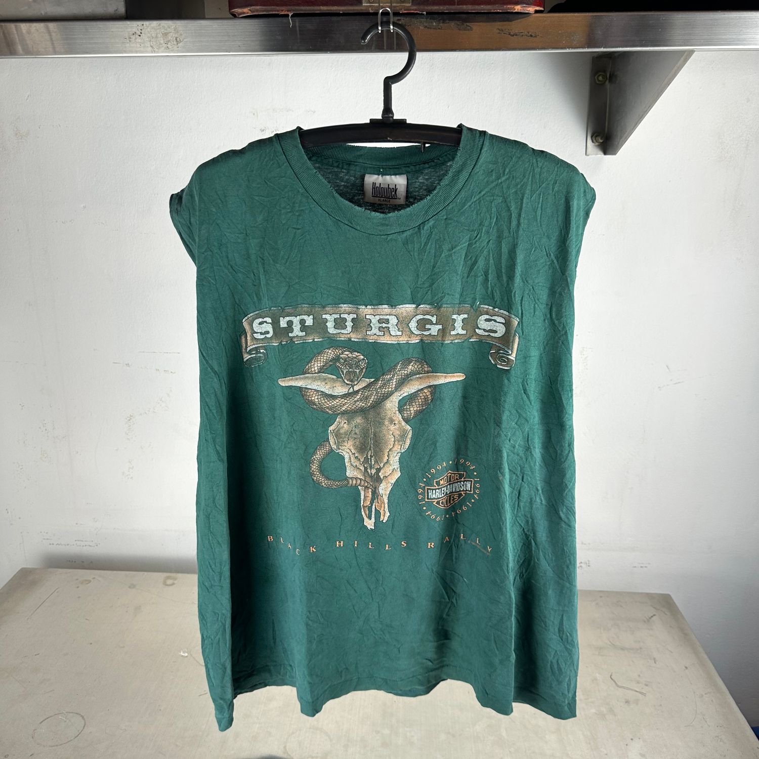 ​Vintage 1994 Harley Davidson Motorcycles Sturgis Cut Sleeves T-Shirt