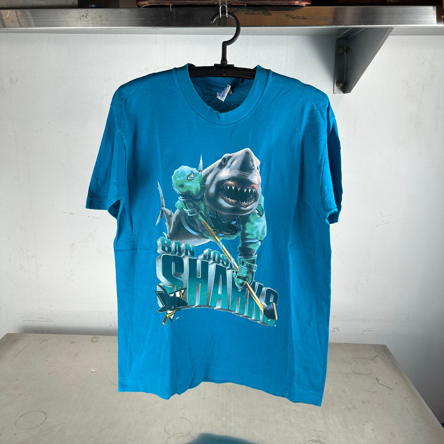 ​Vintage 90s San Jose Sharks NHL Mascot Salem Sportswear Graphic T-Shirt