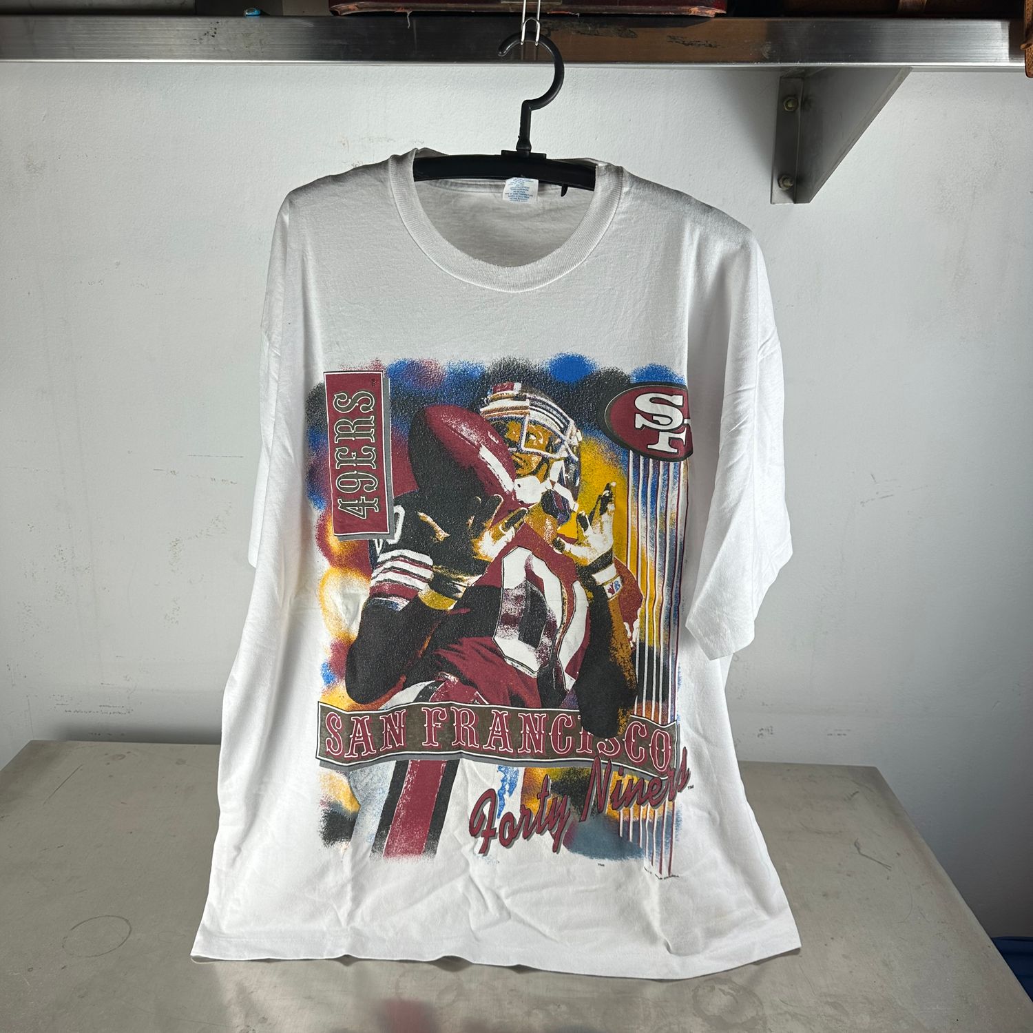 ​​​Vintage 90s San Francisco 49ers NFL Bulletin Athletic AOP T-Shirt