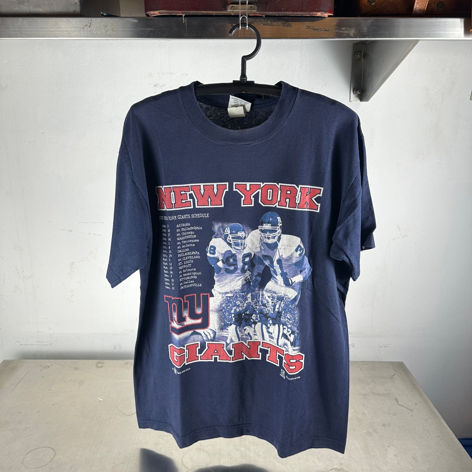 ​​Vintage 2000 New York Giants NFL Schedule Graphic T-Shirt